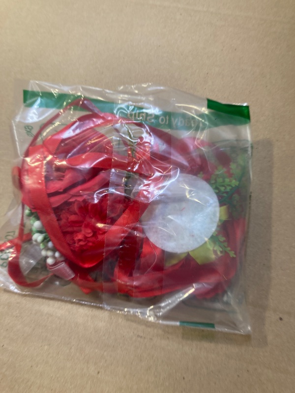 Photo 1 of ARTFLWS 2PCS Rose Flower Wrist Corsage Boutonniere Set Handmade Artificial Corsage Set Bride Hand Flower Men Boutonniere for Wedding Party Prom Decorations (Red)…