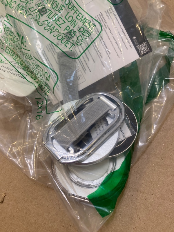 Photo 1 of [2025 Newest] SUPERONE for Magsafe Phone Grip for Magnetic Kickstand Compatible with Mag Safe Finger Loop, 4-in-1 Phone Ring Holder Strap for Magnetic iPhone 17/16/15/14/13/12 (Silver)