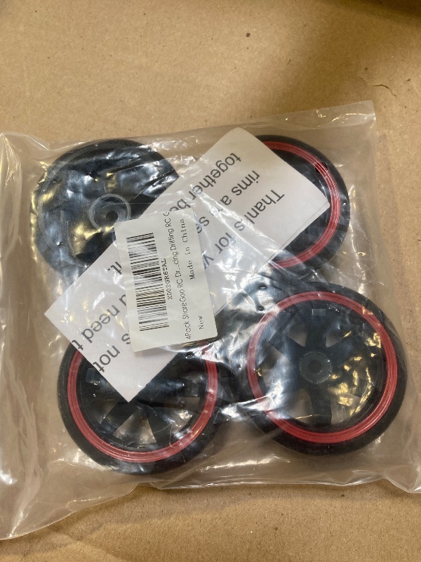 Photo 1 of 4Pack ShareGoo OD 2.44" RC Drift Tires Set,RC Hard Plastic Tyres & Wheel Rims 12mm Hex Compatible with Traxxas HSP Tamiya Kyosho HPI Redcat 1/10 On-Road Racing Drifting RC Car