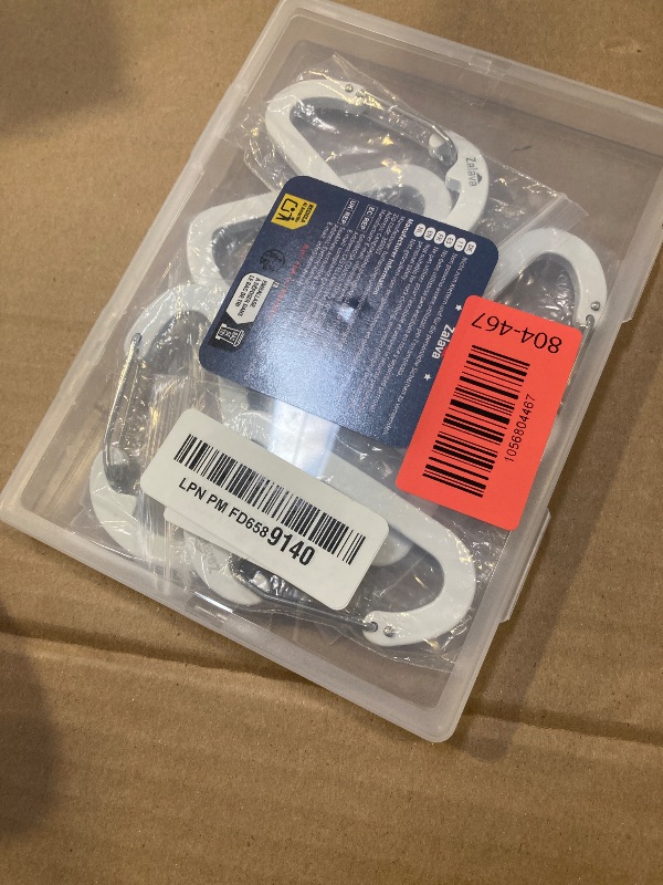 Photo 1 of 6 Pack Carabiner Clip D-Shape Spring for Keychain, 3 inch Heavy Duty Keychain Clip for Climbing Fishing Hiking Outdoor Clip Hook White