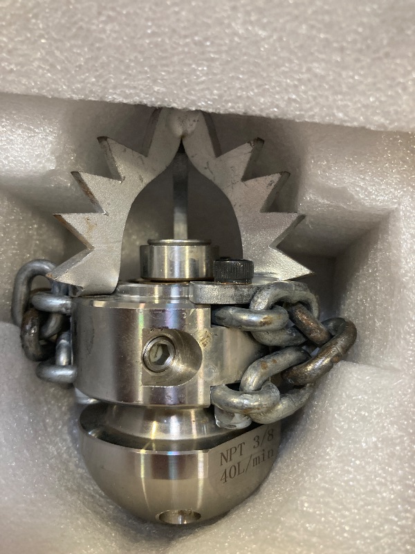 Photo 1 of 3/8 NPT, 40 L/min Sewer Jetter Rotating Nozzle - Sharp Tips With Link Chains - Stainless Steel for Removing Roots - for 40 L/min Pressure Washer Cleaning, Drain Pipe Cleaning