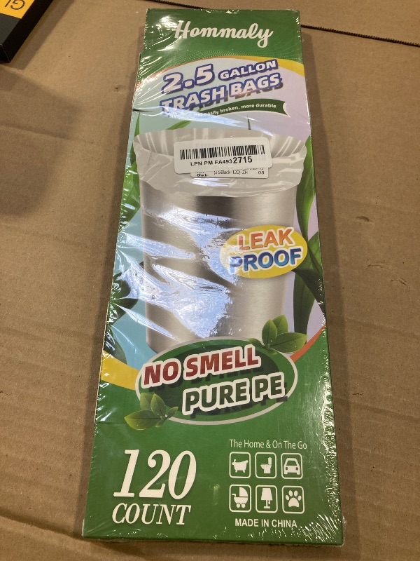 Photo 1 of 2.5 Gallon 120 pcs Small Black Trash Bags, Strong 2.5 Gallon 2.6 Gallon Garbage Bags, Bathroom Trash Can Bin Liners,Mini Bags Waste Basket Liner,Fit 6-10 Liter, 2-2.5 Gal-Black-120