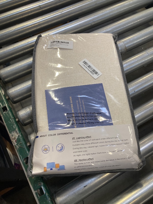 Photo 1 of 100% Blackout Shield Linen Blackout Curtains for Bedroom 84 Inches Long, Back Tab/Rod Pocket Living Room Drapes, Thermal Insulated Blackout Curtains 2 Panels Set, 50" W x 84" L, Cream