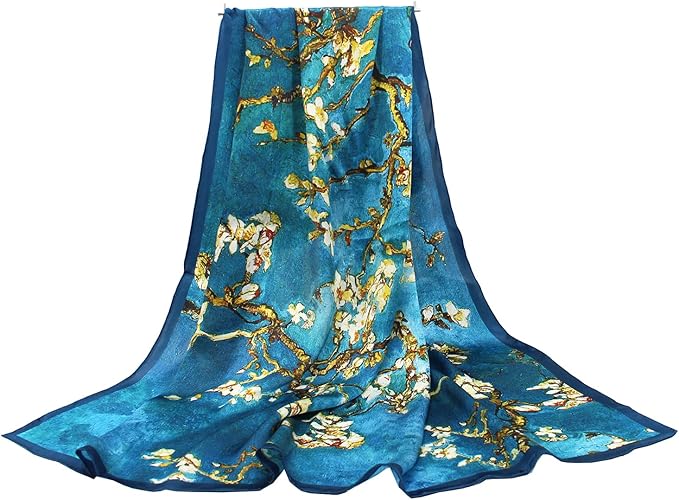 Photo 1 of 100% Silk Scarf 43" Large Square Lightweight Headscarf& Shawl–Women Hair Wraps-With Gift Packed (2 SET)