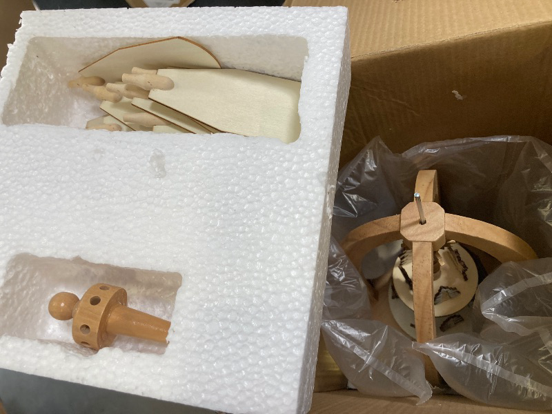 Photo 1 of 14Inch Wooden Christmas Pyramid with 4 Candle Holders-Nativity Scene Set for Christmas Tabletop Décor (Number Two)