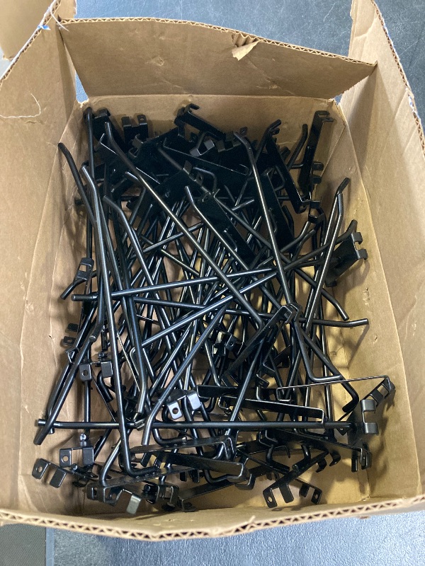 Photo 1 of 60 Pcs Gridwall Hooks, 10 Inch Grid Wall Hook Display for Gridwall Panels, 20 Lbs Load Heavy Duty Hooks for Grid Wall Accessory, Metal Hook for Retail Store, Home Stroage, Garage, Trade Show (Black)