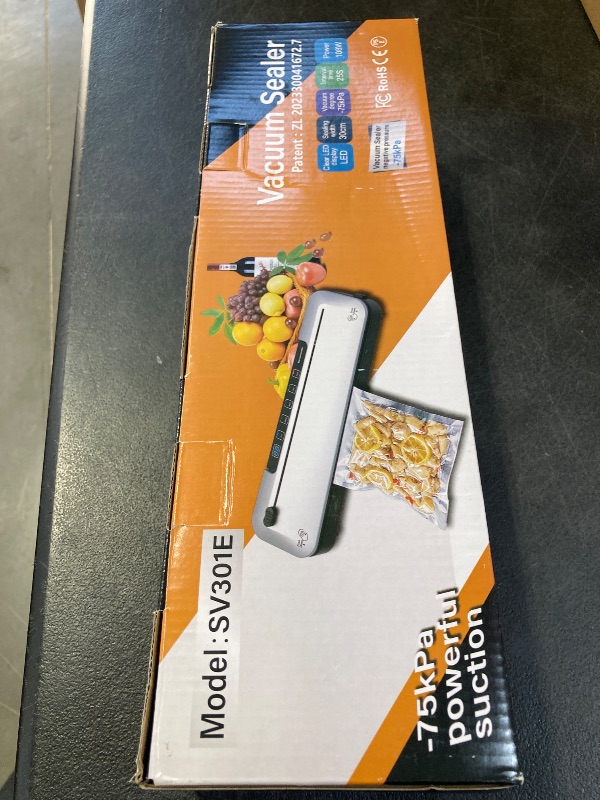 Photo 1 of 75Kpa Vacuum Sealer,6-in-1 Food Sealer for Freshness Storage with Digital Timer, Moist/Dry Modes, Built-in Cutter & 10 Vacuum Bags (silver)