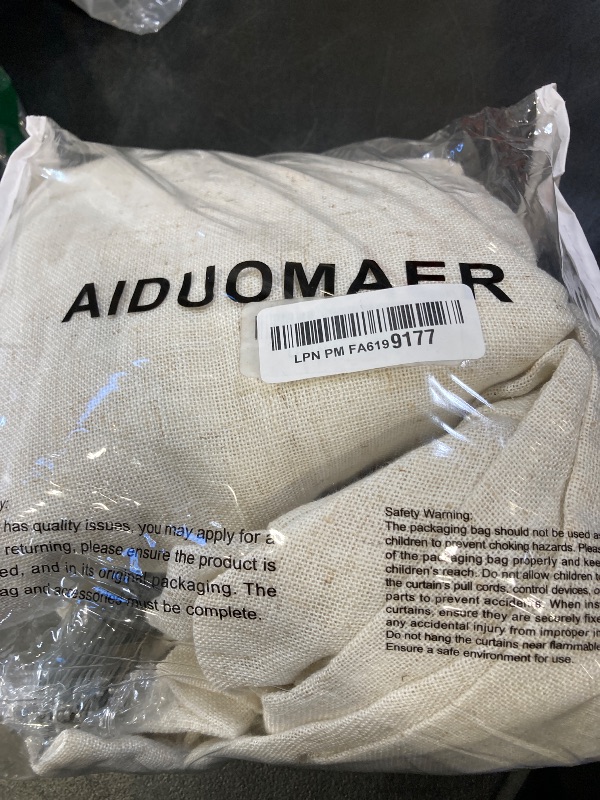 Photo 1 of AIDUOMAER Faux Linen Beige Sheer Curtains 108 Inches Long 2 Panels, 50 Inches Width, Semi-Transparent Hook Curtains, Suitable for Bedroom and Living Room