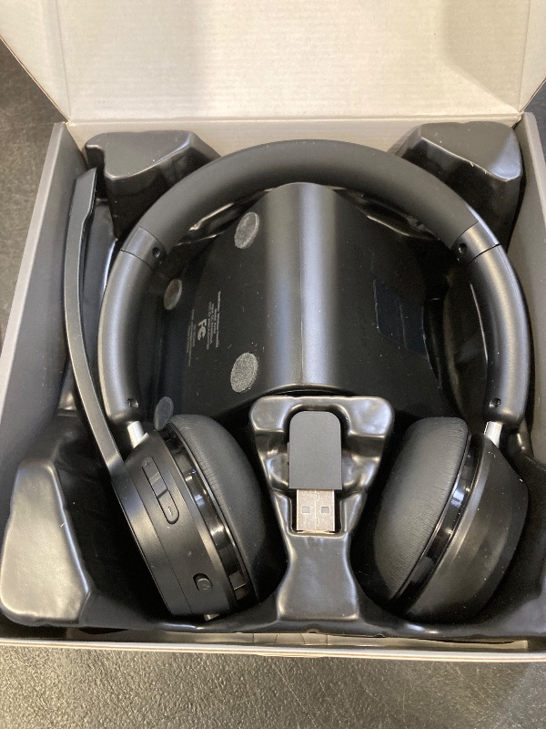 Photo 1 of (Upgraded Version) Wireless Headset, Bluetooth Headset with Noise Cancelling Microphone, Best Headphones with Mic Mute & USB Dongle for PC/Computer/Laptop/Cell Phones/Remote Work/Call Center