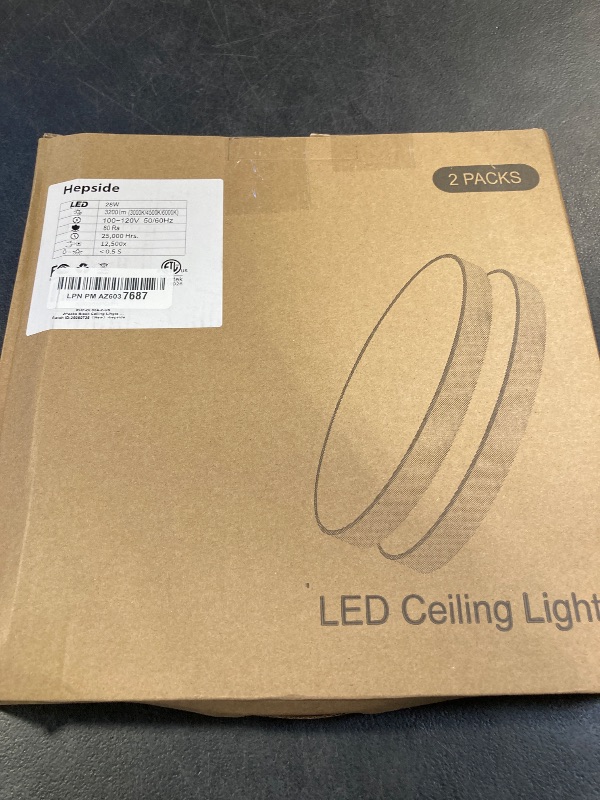 Photo 1 of 2PACK Flush Mount LED Ceiling Light Fixture Black, 12Inch 28Watt, Dimmable & 3000K-4500K-6000K 3 Color Selectable Ceiling Lamp 3200LM Low Profile Ceiling Light for Kitchen Bedroom Hallway Porch