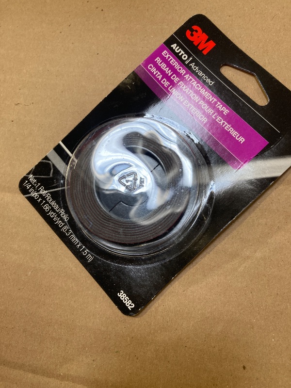 Photo 1 of 3M Auto Exterior Attachment Tape, 1/4 in x 5 ft, Heavy Duty Double-Sided Automotive Tape for Car Trim, Moldings, Emblems, and Badges (38582)