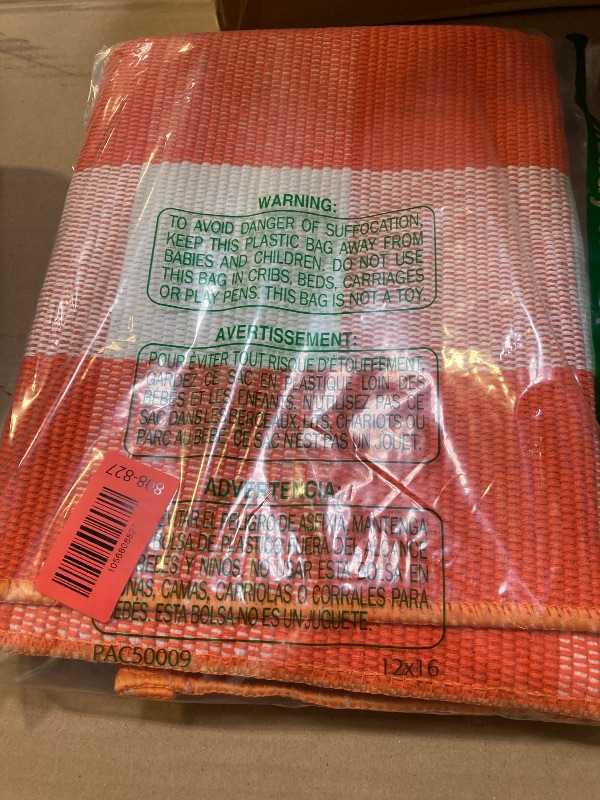 Photo 1 of  Floor Mat Farmhouse Orange and White