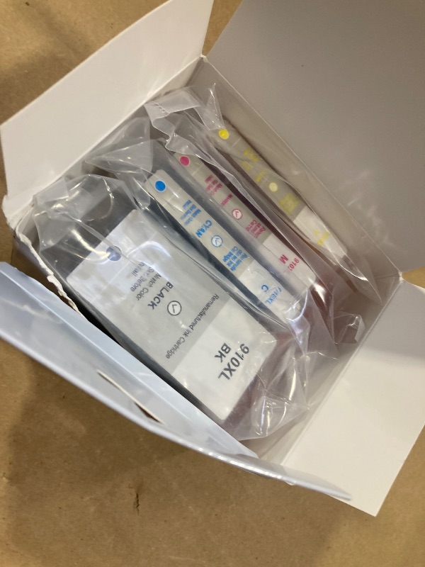 Photo 1 of 910XL Ink Cartridges for HP Printers Replacement for HP 910 XL Combo Pack to use with OfficeJet Pro 8010 8015e 8020e 8025e 8022e 8028e 8035e 8020 8035 8028 8025 Printer-Cyan Magenta Yellow Black