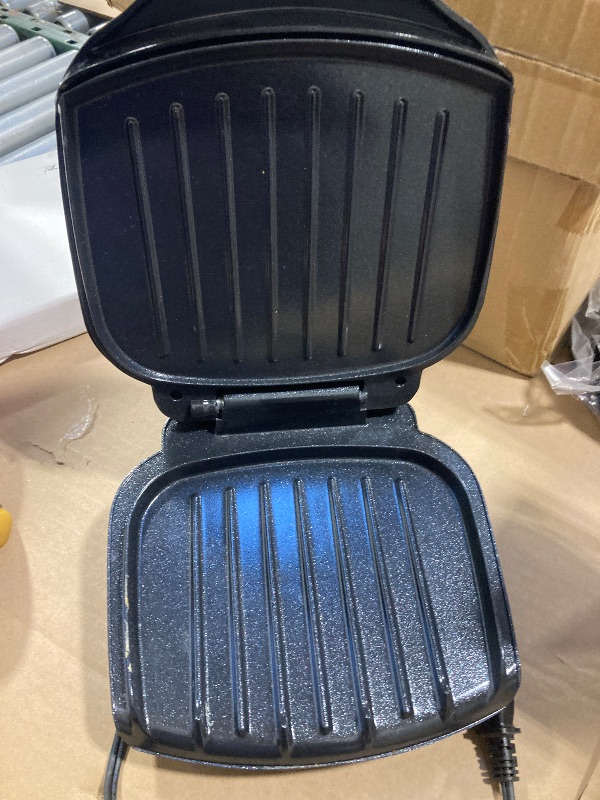 Photo 1 of George Foreman 2-Serving Classic Plate Electric Indoor Grill and Panini Press, Black, Small Compact Size, GR10B