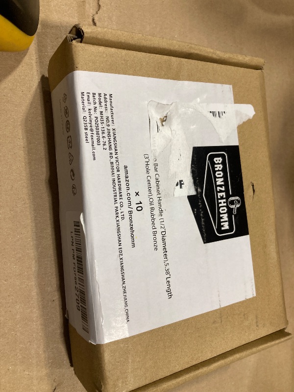 Photo 1 of 10 Pack Bronze Solid Cabinet Handles Drawer Pulls, 5.38-inch/136mm Length (3-inch Hole Center) Door Handle (1/2-inch Diameter) Kitchen Stainless Steel Cabinet Hardware Handle, Oil-Rubbed Bronze