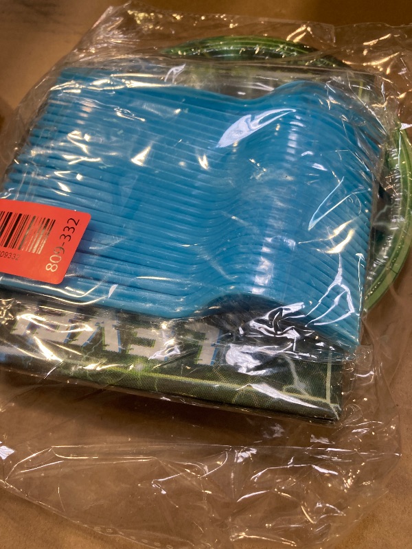 Photo 1 of 96Pcs Video Game Party Plates and Napkins Set, Disposable Gaming Birthday Decorations, Happy Birthday Paper Plates Napkins Forks, Video Game Party Supplies for 24 Guests