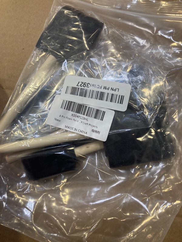 Photo 1 of 6pcs only   Foam Paint Brushes, 4 Sizes Wood Handle & Sponge-Tipped, 1", 2", 3", 4", Foam Brushes for Staining, Varnishes, Large Area Painting and DIY Craft Projects