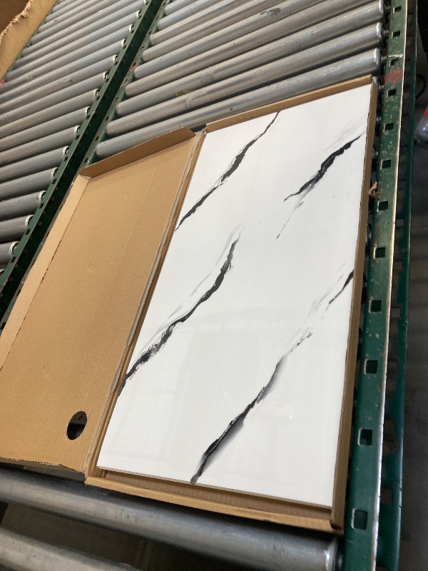 Photo 1 of 10pcsMarble Peel and Stick Waterproof Wall Panels,Backsplash Tile-23.6"x11.8"PVC Foam Wall Sticker for Kitchen,Living Rooms,Bedrooms TV Walls,Black and White,SlightlyYellowish(Not Real Tile 19.4Sq.Ft)