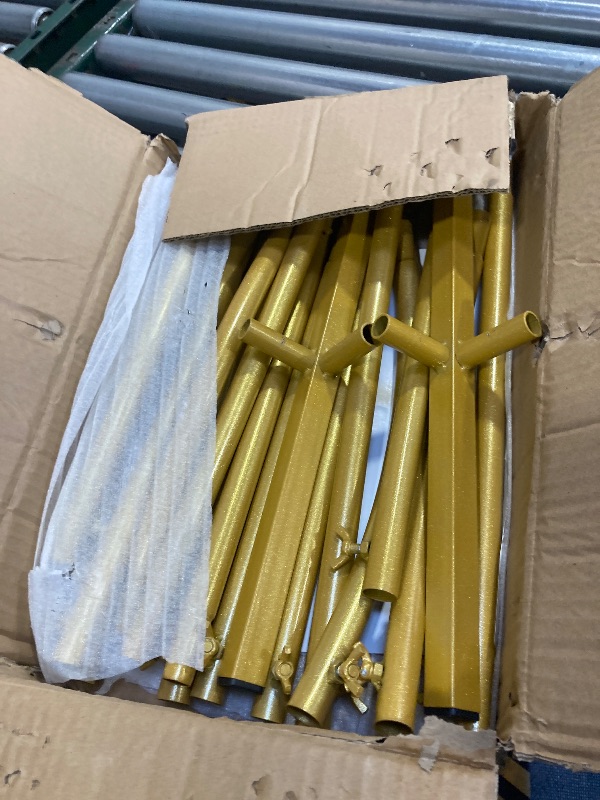 Photo 1 of 6.5 ft Gold Metal Balloon Arch Stand, Arch Backdrop Stand with Stable Base,Easy-to-Install Wedding, Birthday, Baby Shower & Garden Party Decoration