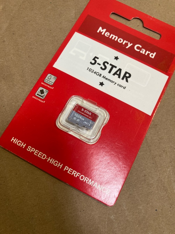 Photo 1 of 5-Star 1 TB Micro SD High Speed Memory Card for Car Navigation,Smartphone,Portable Gaming Devices,Camera and Drone