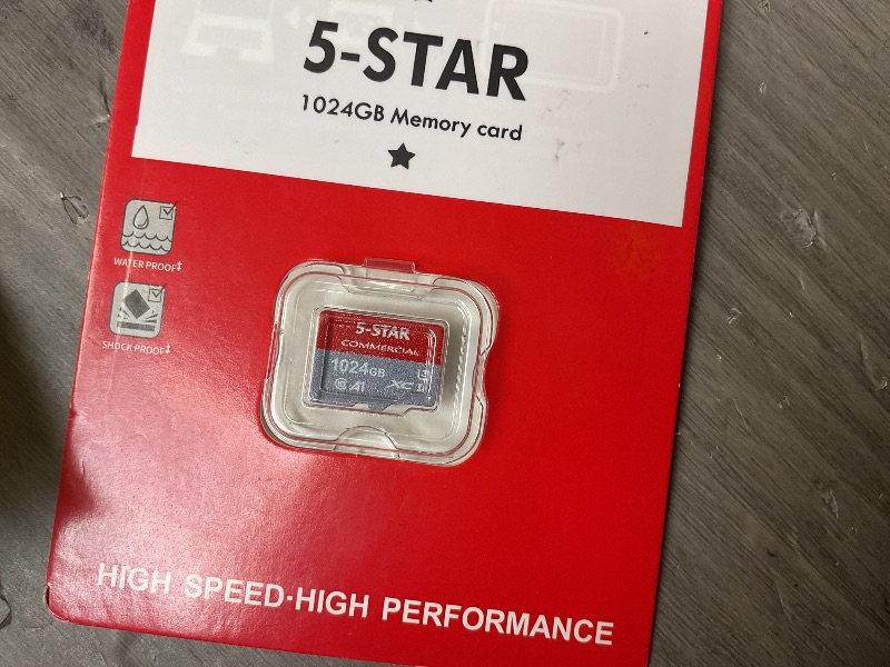 Photo 1 of 5-Star 1 TB Micro SD High Speed Memory Card for Car Navigation,Smartphone,Portable Gaming Devices,Camera and Drone