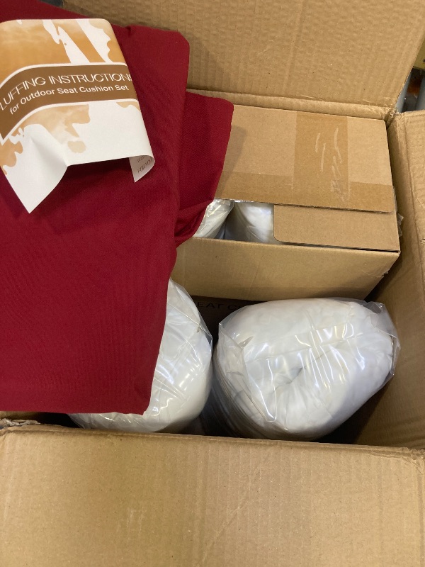 Photo 1 of Outdoor Seat Cushion Set 24 x 24 In, Water-Resistant & Fade-Resistan, Patio Furniture Cushions with Removable Cover Deep Seat & Back Cushion with Handle and Adjustable Straps for Chair Sofa,2PC