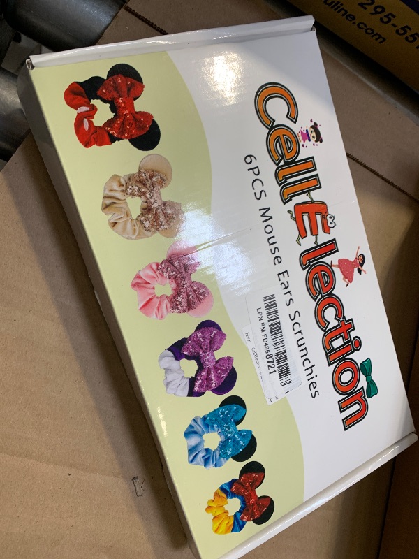 Photo 1 of 6 Pack Mouse Ears Scrunchies Velvet Sparkle Sequin Bows Hair Scrunchies Hair Ties Elastic Rubber Bands Christmas Ponytail Holders for Kids Women Girls Adult Christmas Party Decoration