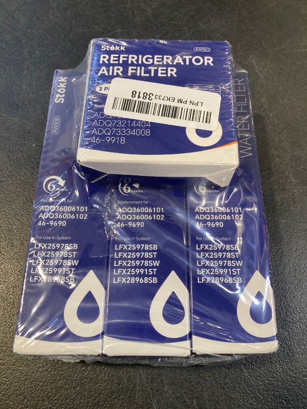 Photo 1 of Stokk LT700P ADQ36006101 Refrigerator Water Filter Replacement Compatible with LG LT700P/PC/PCS, ADQ36006102, ADQ36006113, AGF80300702, Kenmore 9690, and LT120F Air Filter, NSF42, 3 Combo
