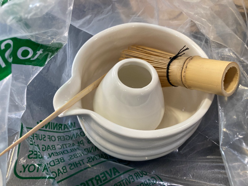 Photo 1 of Matcha Whisk Set, Japanese Tea Set (5pcs) includes Matcha Bowl with Spout (19 oz), Bamboo Whisk and Matcha Scoop, Whisk Holder, Stainless Steel Sifter, Tea Making Tools, Matcha Kit