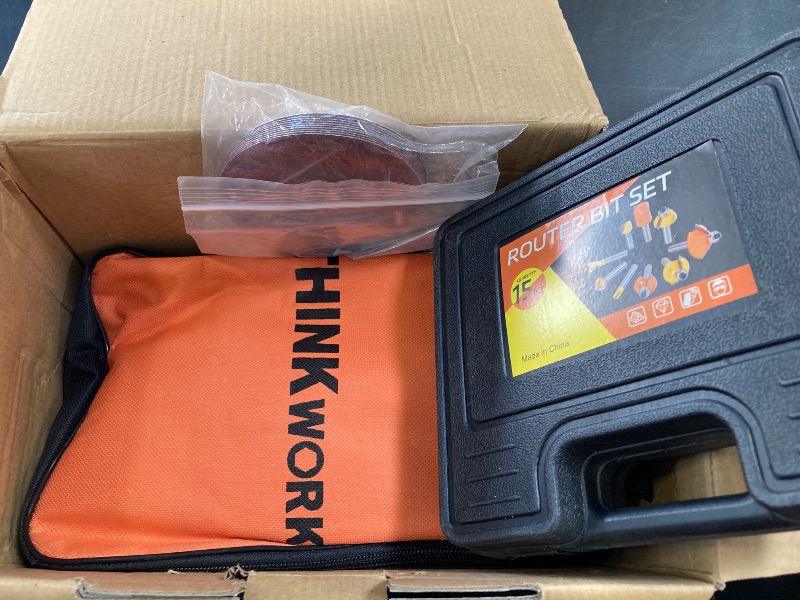 Photo 1 of THINKWORK Compact Router, 6.5-Amp 1.25 HP Compact Wood Palm Router Tool, 6 Variable Speeds Wood Trimmer with 15 Pieces 1/4" Router Bits Set, 30000R/MIN