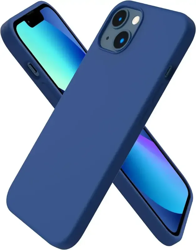 Photo 1 of Compatible with iPhone 13 Case 6.1", Slim Liquid Silicone 3 Layers Full Covered Cover - Royal Blue