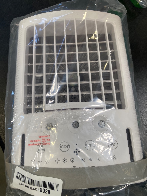Photo 1 of Portable Air Conditioners, 2025 Upgraded 4-IN-1 Cooling Fan, 1000ml Evaporative Air Cooler with 3-Speeds, 3-Level Humidify, 7-Color Night Light, 2-8H Timer, Personal AC Unit for Bedroom Office (White)