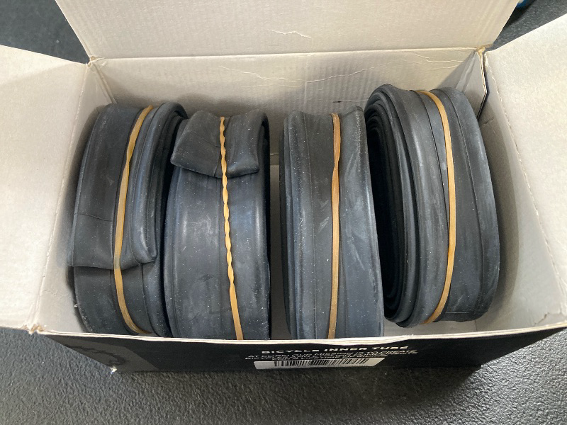 Photo 1 of Corki Cycles 4-Pack Road Bike Inner Tubes 700 x 35c 37c 38c 40c 42c 43c Schrader Valve 48mm - 28" Butyl Rubber 700c Bicycle Tire Tube Replacement