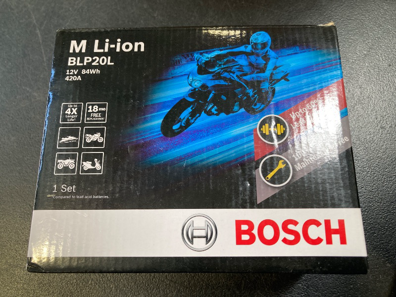 Photo 1 of BOSCH BLP20L, Group 20, Lithium Power Sport Battery, 420CA 12V for Motorcycle, ATV/UTV, 4-Wheeler, Snowmobile, Personal Watercraft, Scooter, and Jet Skis