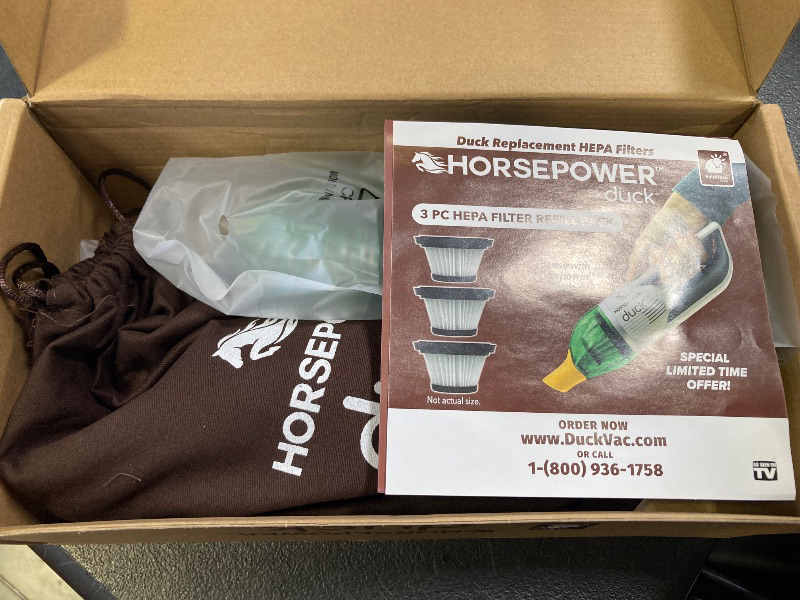 Photo 1 of Duck Compact Cordless Vacuum by Horsepower, Ultra-Powerful, Strong Suction, AS-SEEN-ON-TV, Easy To Store, Rechargeable. Home, Auto, Pet Hair, Fits In Tiny Crevices, Includes Hose, Crevice Tool & Brush