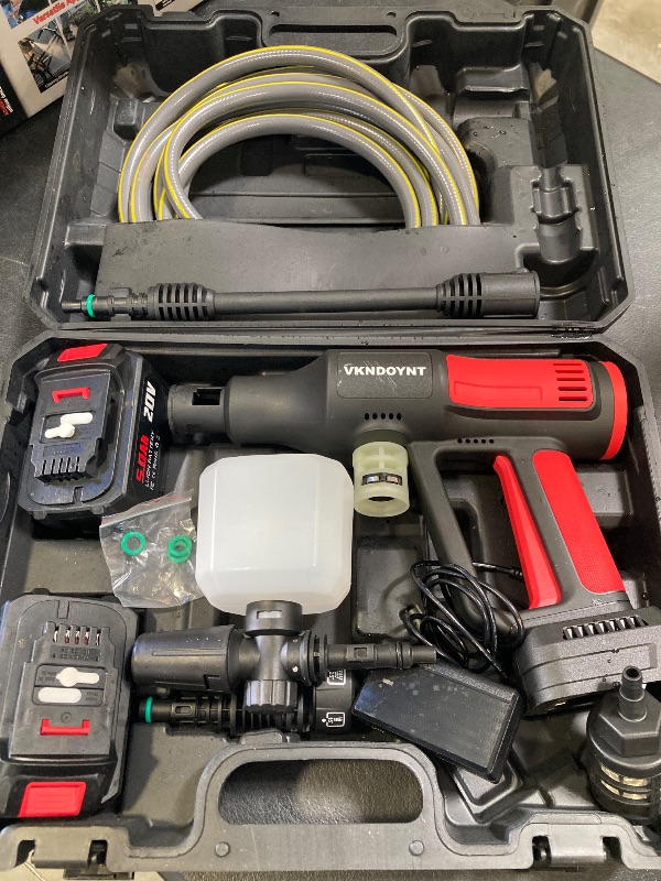 Photo 1 of Cordless Pressure Washer, 2000PSI MAX Portable Pressure Washer with Brushless Motor, 2 X 5.0AH Batteries, 4 Speed Adjustment LCD Touch Screen, 6-in-1 Nozzle, Power Washer for Cars/Yard