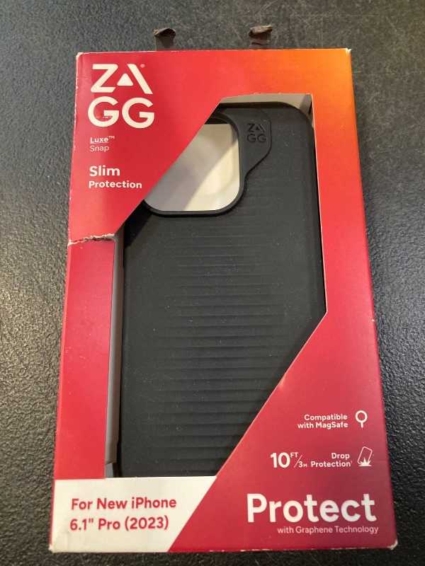 Photo 1 of ZAGG Luxe Snap iPhone 15 Pro Case - Protective Cell Phone Case, Drop Protection (10ft/3m), Durable Graphene Material, Slim and Lightweight MagSafe Phone Case, Black