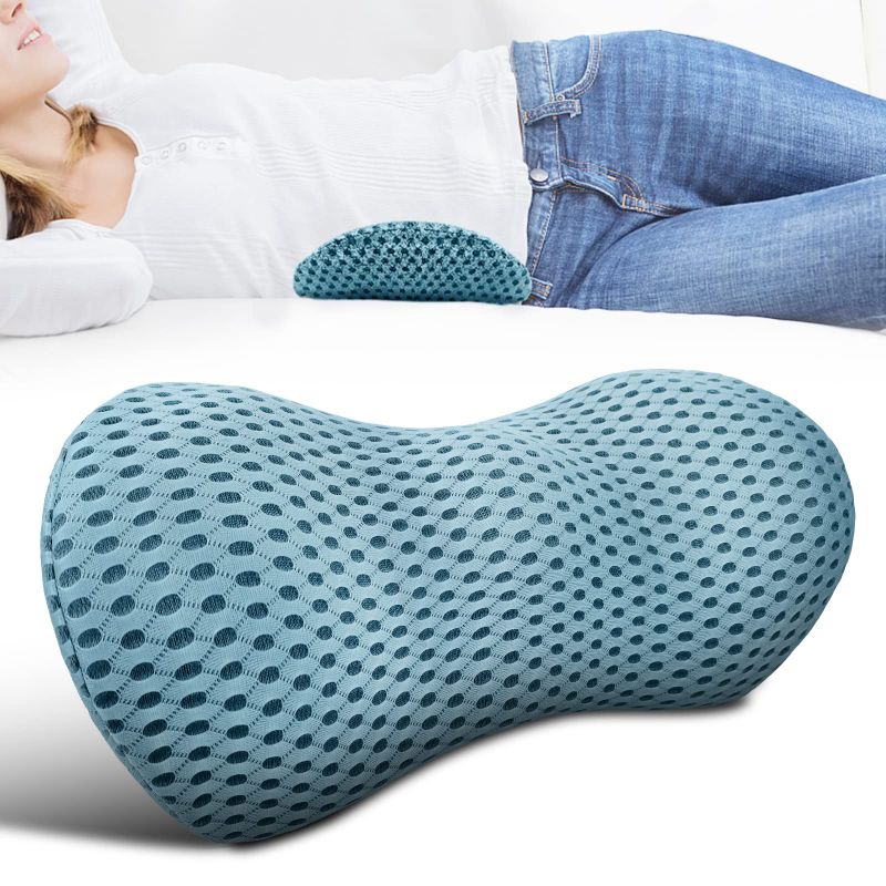 Photo 1 of Lumbar Support Pillow for Office Chair, Memory Foam Lumbar Pillow for Lower Back Pain Relief (Blue)