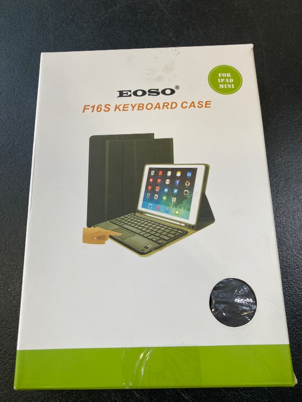 Photo 1 of eoso iPad Keyboard Case for iPad mini 4/iPad mini 5 iPad Cover with Keyboard Built-in Touchpad & Pencil Holder (Black)