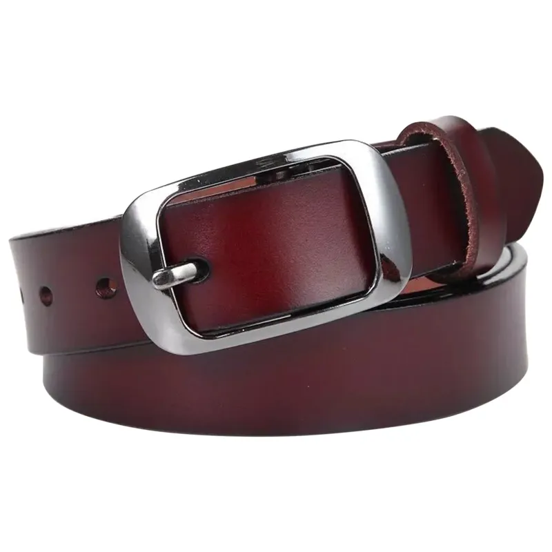 Photo 1 of West Leathers Women's Belt Genuine Leather Belts - Classic Pin Buckle Cowhide Waist Belt for Jeans, Dresses, and Casual Outfits (X-Small: 25"-26")