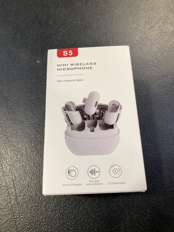 Photo 1 of MeloJungle S5 Lavalier Mini Microphone for iPhone, Android Phone, iPad, Laptop, Small Lapel Wireless Mic for YouTube Video Recording,Vlogging,48KHz Audio,262ft Range, Noise Cancellation with Charging Case