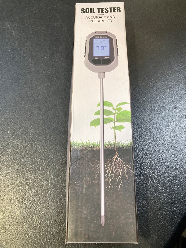 Photo 1 of YAMRON 4-in-1 Soil Moisture Meter Digital Plant Temperature/Soil Moisture/PH Meter/Sunlight Intensity Backlight LCD Display Soil Test Meter for Gardening, Farming and Outdoor Plants