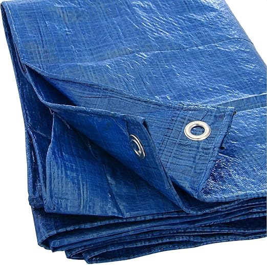 Photo 1 of Tarp Cover Blue, Heavy Duty Waterproof, Great for Tarpaulin Canopy Tent, Boat, RV Or Pool Cover