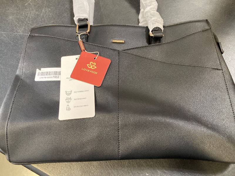 Photo 1 of LOVEVOOK Laptop Tote Bag for Women 15.6 Inch Waterproof Leather Computer Bags Business Office Work Briefcase Black