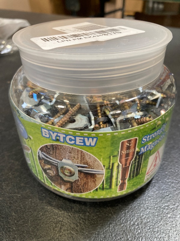 Photo 1 of Bytcew 100 Pcs Fencing Fasteners Post Screw with Wire Fixer, Fence Staple for Wire Mesh and Woven Fencing, Quickly Install in Wood with Power Drill