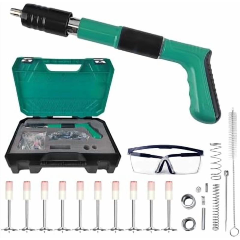 Photo 1 of Concrete Manual Nail Gun Kit with 200 Round Nails, Mini Steel Nail Gun - Easy to Use with Protective Gear Included