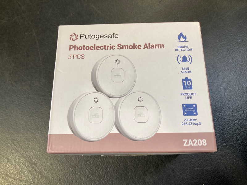 Photo 1 of Putogesafe Smoke Detector Battery Operated, 10-Year Smoke Alarm with Photoelectric Sensor, Fire Alarms Smoke Detectors with Test Button and Low Battery Warning, Fire Safety for Home, 3 Pack