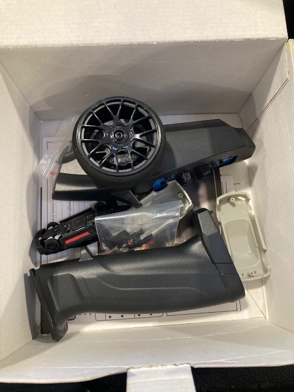 Photo 1 of FLYCOLOR Turbo RC 1:76 Mini Sports Car 4CH 2.4GHZ Remote Control Full Proportional RTR Kit with 2 Replaceable Body Shell (C74-Black)