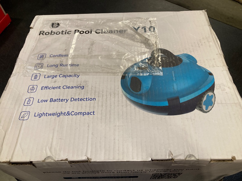 Photo 1 of OUCAXIA Y10 Cordless Robotic Pool Cleaner Automatic Vacuum - 90 Mins Runtime, Powerful Suction, Self-Parking, Lightweight for Above/Inground Pools Up to 65ft/1100 Sq.Ft (Blue)