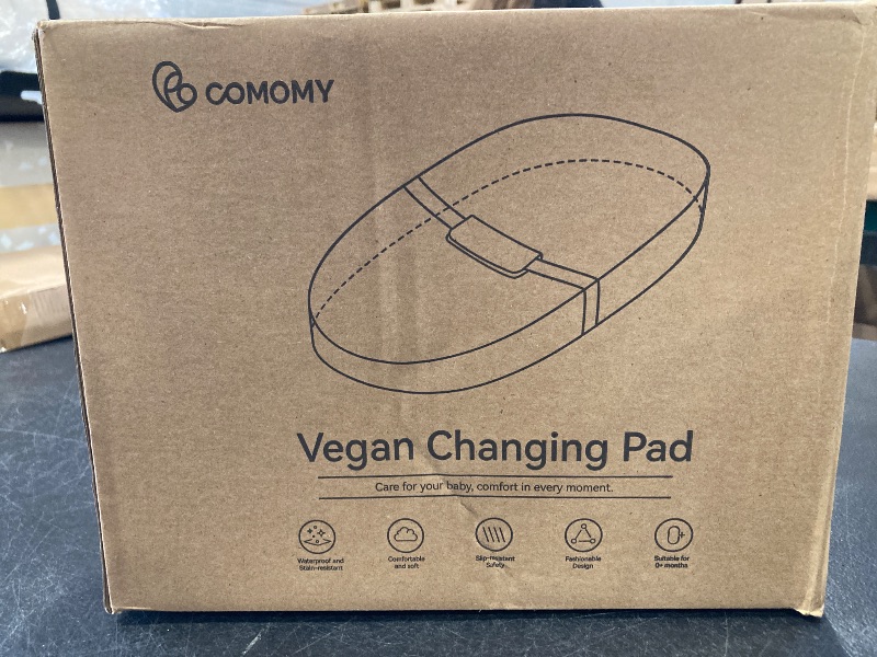 Photo 1 of COMOMY Baby Changing Pad with Wipeable & Waterproof PU Cover, Contoured Diaper Changing Pad for Dresser with Non-Slip Safety Belt, Portable and Lightweight, Large Cushioned Foam, Beige